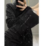 [006]男潮流休闲百搭烫钻宽松衬衫男纯色长袖衬衣A079-CS226-P42，男装衬衫，电商A079