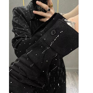 [006]男潮流休闲百搭烫钻宽松衬衫男纯色长袖衬衣A079-CS226-P42图片