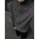 【网5】领双拉链开衫毛衣原宿A079-MY415-P55，男装针织衫/毛衣，电商A079