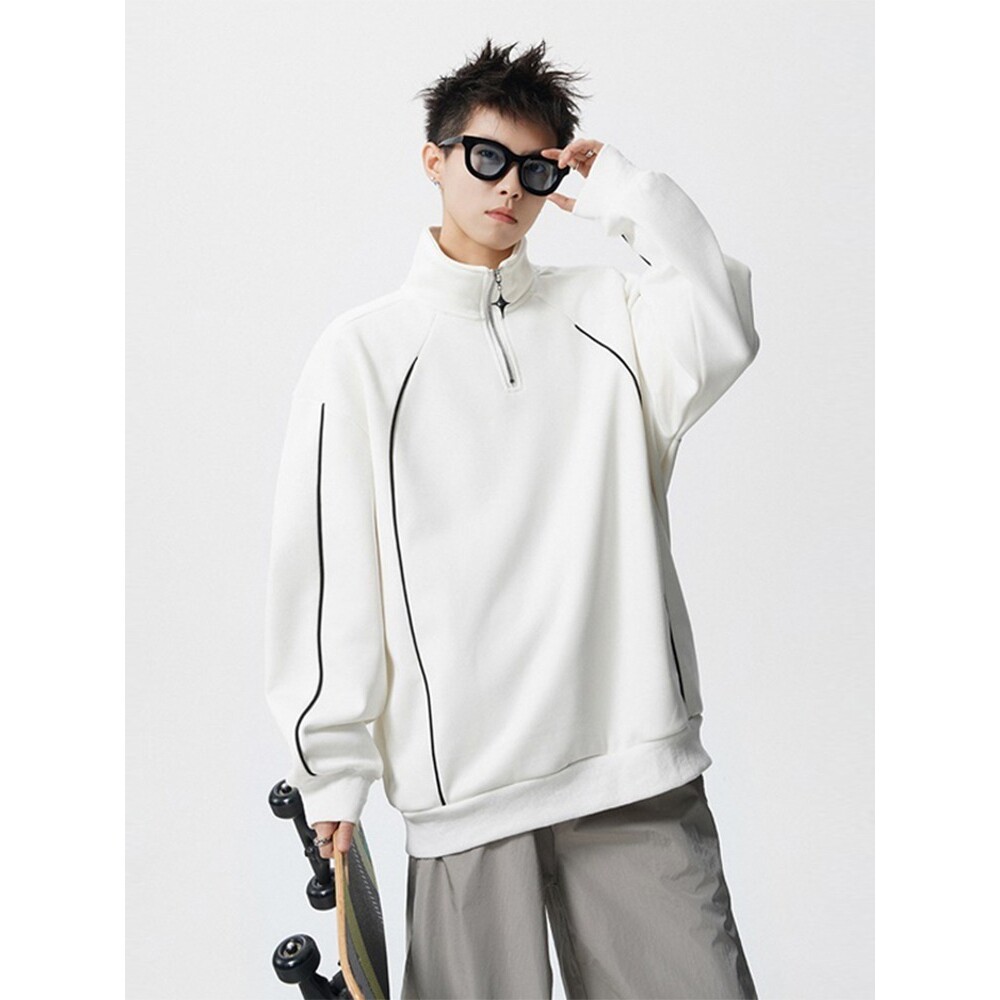 【网120】25高领卫衣男生2025春秋季新款条纹A079-T56-P39,男装卫衣,电商A079