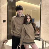 【网52】假两件色翻领针织衫内搭羊毛衫毛衣A079-M279-P63，男装针织衫/毛衣，电商A079