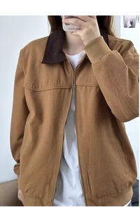 夹克男士冬简约宽松休闲百搭撞色翻领外套潮流A079-D73-P57图片