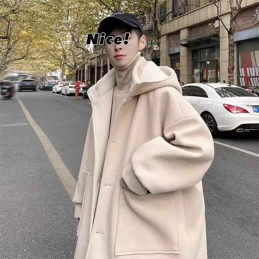 【网136】羊羔毛妮子大衣男士冬季加厚毛呢外套A079-J51-P85,女装短外套,电商A079