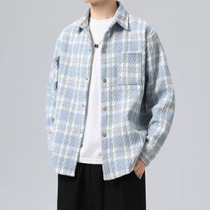 【208】小香风外套男款宽松休闲毛呢夹克A079-CS440-P46图片