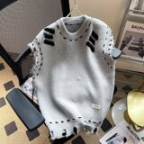 【网59】破坏感毛边马甲毛衣百搭无袖针织衫A079-765-P39，男装针织衫/毛衣，电商A079