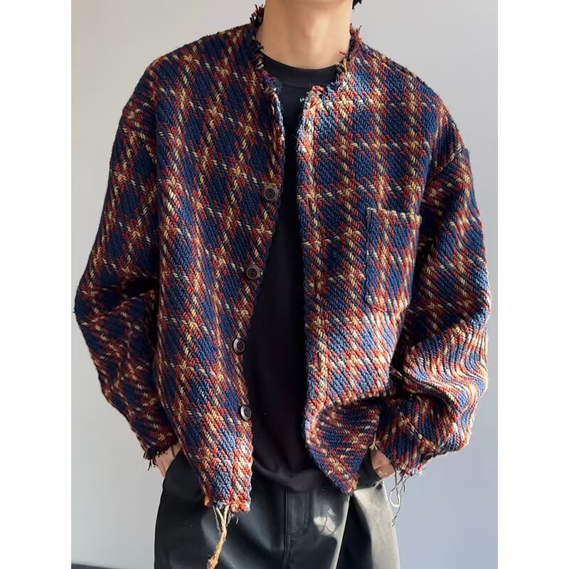 【23】格子长袖衬衫男宽松休闲百搭外套A079-J475-59，男装衬衫，电商A079