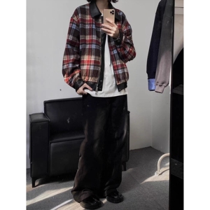 【网7】两面穿格子PU皮夹克男A079-JK8565-P69图片