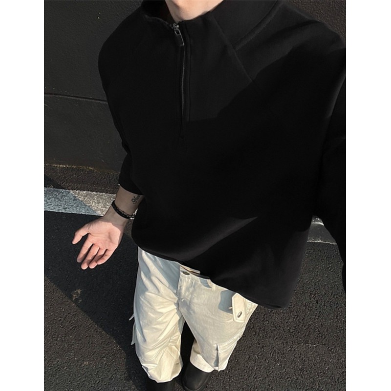 【004】5新款德绒立领半拉链卫衣保暖长袖T恤A079-T236-P29，男装T恤，电商A079