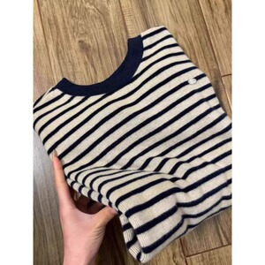 【295】条纹毛衣圆领针织衫卫衣女秋冬新款宽松A079-1269-P44图片
