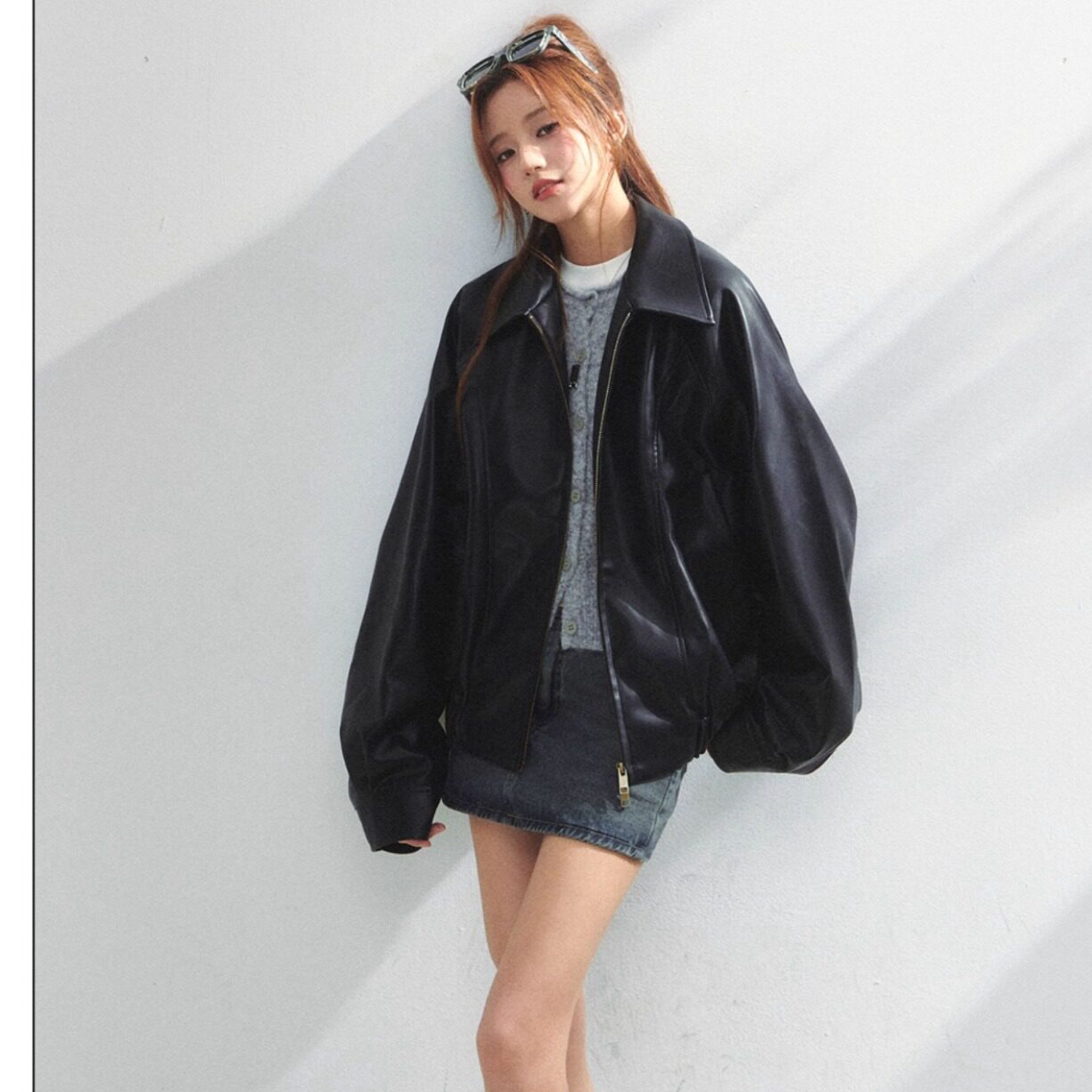 【网5】休闲双拉链皮衣男女秋季新款A079-6101-P67，男装皮衣，电商A079