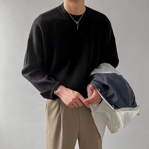 【32】宽松半高领毛衣男冬季基打底纯中领针织衫A079-2335-P54图片