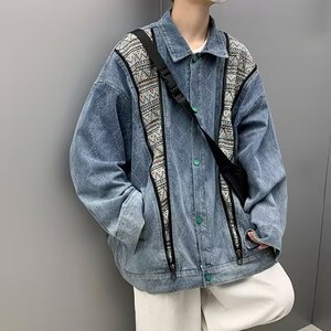 【网83】色贴布口袋拉链牛仔外套男A079-Y8091-P39图片