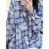 【网图有货11】蓝色格子长袖衬衫男秋季A079-C38-P33，男装衬衫，电商A079