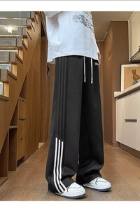 【235】5拼接加绒运动卫裤男宽松大码直筒A079-K164加绒-P40图片