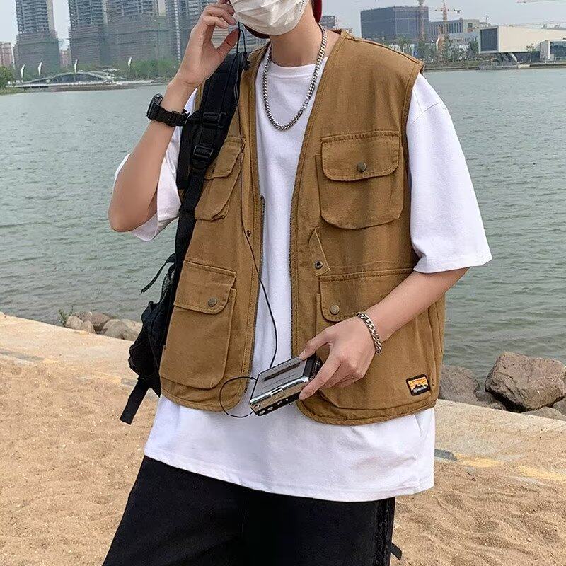 【网59】日系工装马甲男潮宽松外套背心A079-B12-P34,男装背心/马甲,电商A079