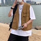 【网59】日系工装马甲男潮宽松外套背心A079-B12-P34，男装背心/马甲，电商A079