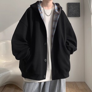 【网19】拼接连帽卫衣男秋冬季加绒A079-W306-P常规45加绒48图片