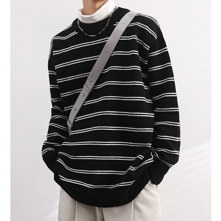 【网32】百搭宽松长袖针织衫A079-2315-P49，男装针织衫/毛衣，电商A079