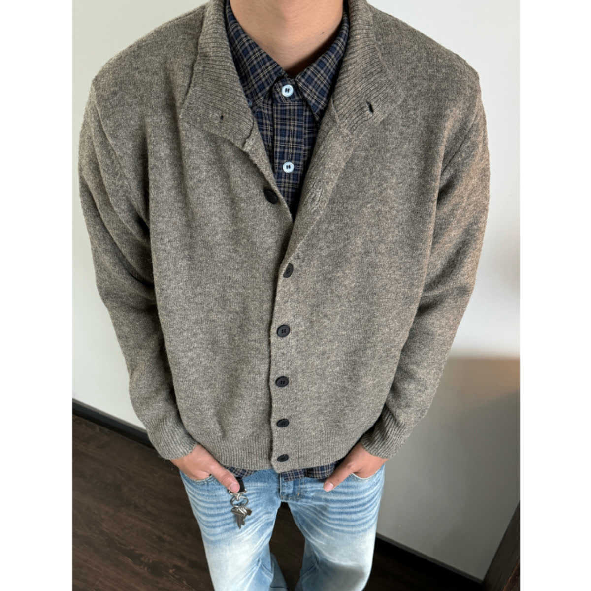 【82】25开衫毛衣男女秋季宽松情侣百搭针织衫外套A079-MY05-P55,男装针织衫/毛衣,电商A079