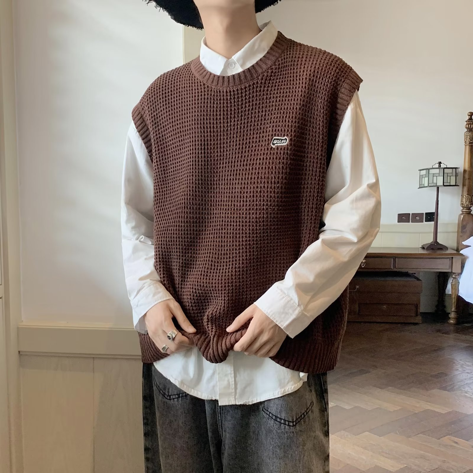 【21】圆领针织马甲背心男潮牌休闲无袖毛衣A079-0127-P35,男装背心/马甲,电商A079