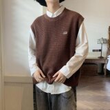 【21】圆领针织马甲背心男潮牌休闲无袖毛衣A079-0127-P35，男装背心/马甲，电商A079