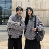 【网110】百搭千鸟格外套男女款2025年春秋季新款A079-A100-P67，女装短外套，电商A079