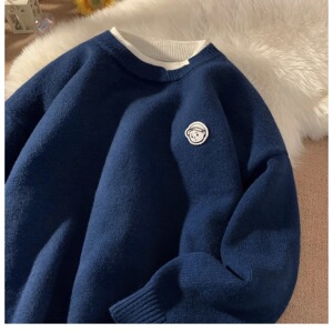 【207】假两件毛衣男秋冬圆领针织衫宽松毛线衣A079-MY609-P47,男装针织衫/毛衣,电商A079