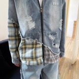 【网80】2025春秋新款宽松时尚夹克长袖牛仔夹克A079-F4013-P69，男装夹克，电商A079