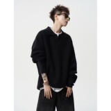 【106】黑色polo领毛衣男秋冬外套A079-5015-P48，男装针织衫/毛衣，电商A079