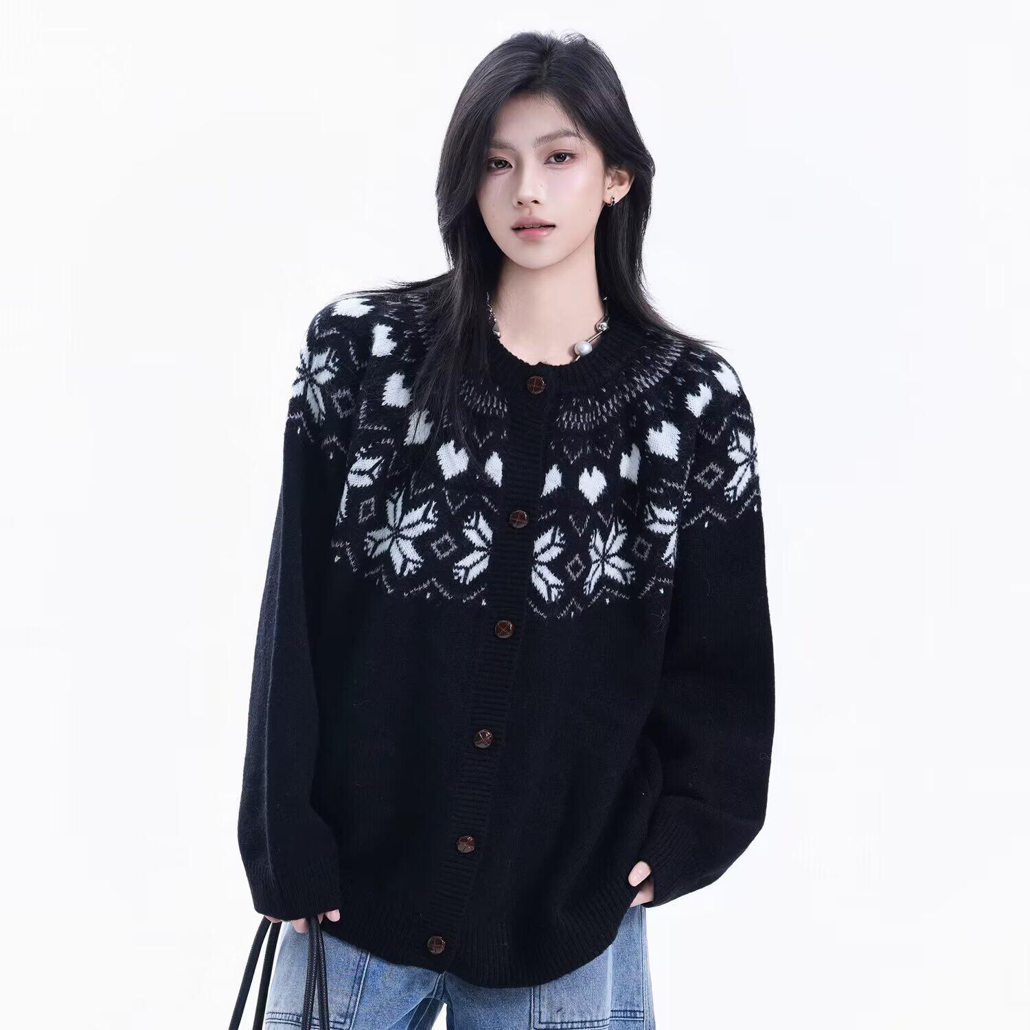 【79】2025新款冬季拼色毛织长袖外套针织衫A079-MY6633-P65，男装针织衫/毛衣，电商A079