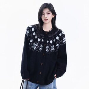 【79】2025新款冬季拼色毛织长袖外套针织衫A079-MY6633-P65,男装针织衫/毛衣,电商A079