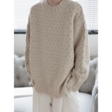 【7】男女休闲圆领毛衣宽松百搭针织衫上衣A0795-MY9820-P57，男装针织衫/毛衣，电商A079