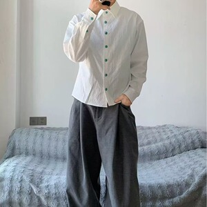 【218】长袖男衬衫休闲百搭男衬衫男士A079-CS51-P51图片