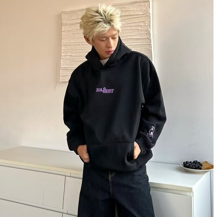 【261】卫衣男秋冬套头连帽上衣闲宽松运动加绒外套A079-WY213-54,女装短外套,电商A079