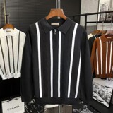 【网2】条纹休闲撞色条纹翻领POLO衫男装A079-514-P49，男装Polo衫，电商A079
