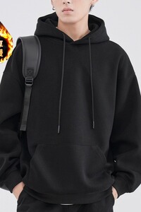【001】冬季加厚加大码卫衣男宽松连帽衫加绒外套A079-T010-P40图片
