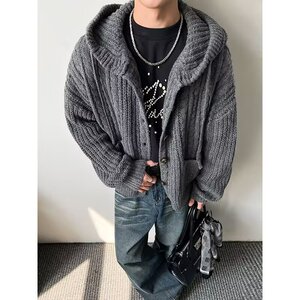 【网41】秋冬日系复古纯色针织开衫外套A079-M5801-P75,短外套,电商A079