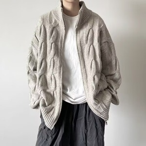 【网58】春秋款独特麻花拉链开衫毛衣A079-D81-P64图片