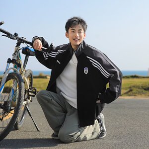 【网39】2025秋季新款撞色拼接开衫立领外套男女卫衣A079-W78-P44图片