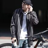 [006]条纹衬衫男士休闲长袖衬衣宽松外套A079-U6642-P35，男装衬衫，电商A079