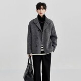 【98】25男装冬季高端羊毛双面呢夹克大翻领A079-8268-P65，男装夹克，电商A079