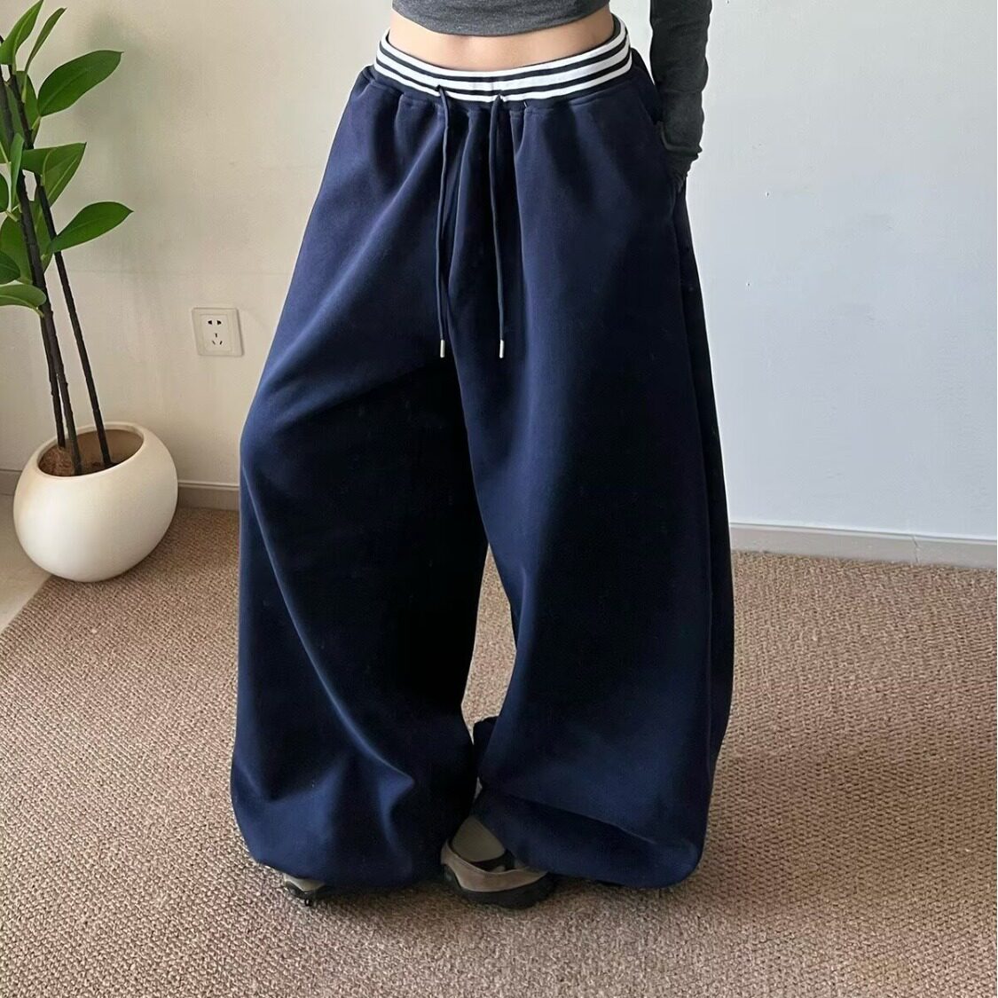 [002]色休闲裤百搭运动大码街舞男女弯刀卫裤A079-K1991-P46,男装休闲裤,电商A079