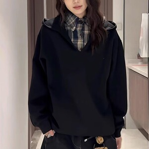 【004】假两件衬衫领卫衣男韩系时尚宽松A079-HY07-P47,男装衬衫,电商A079