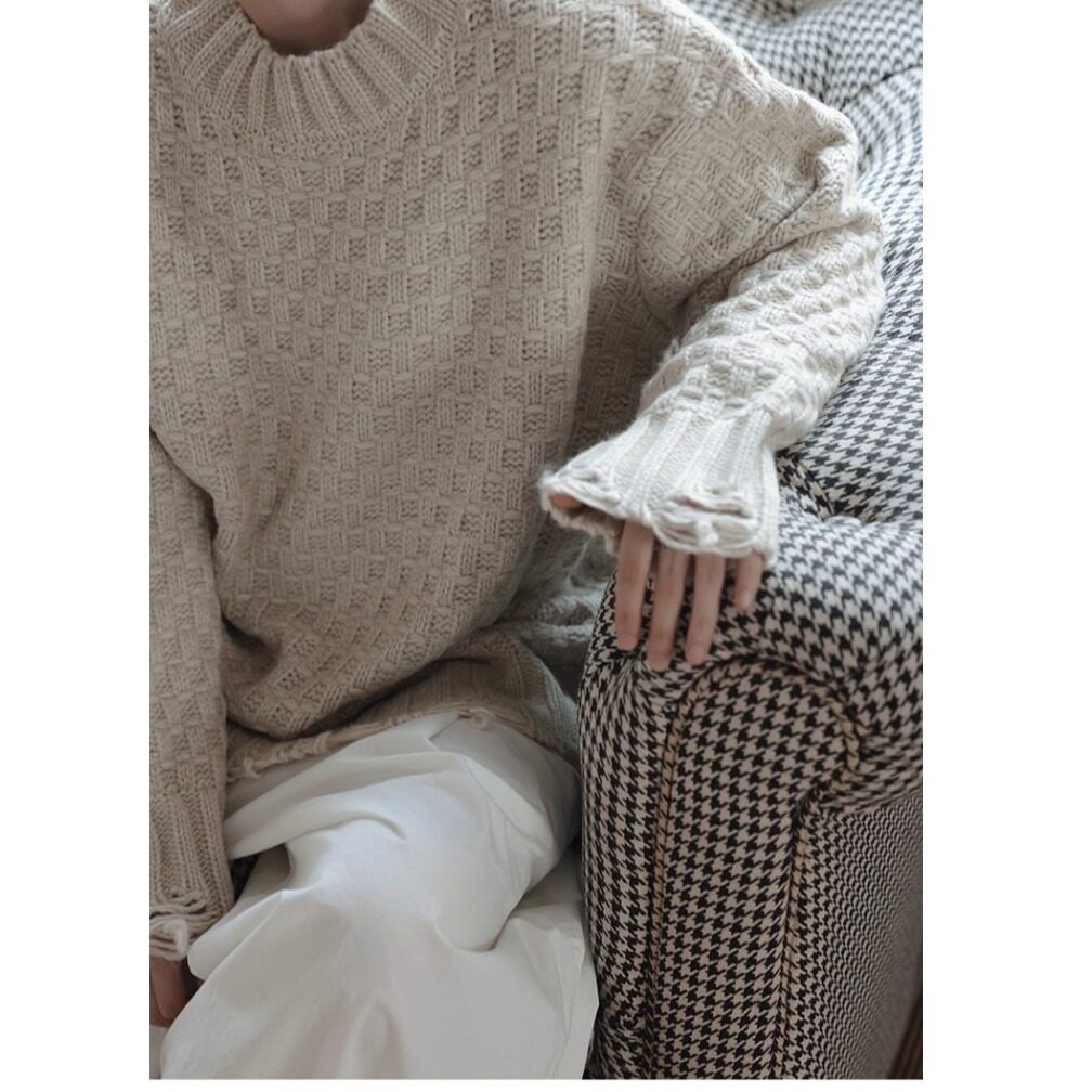 【7】男女休闲圆领毛衣宽松百搭针织衫上衣A079-MY9820-P57，男装针织衫/毛衣，电商A079