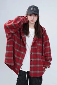 【网图有货14】磨毛格子衬衫长袖情侣款A079-RS126-P49图片