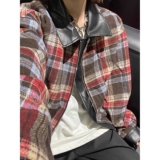 【网7】两面穿格子PU皮夹克男A079-JK8565-P69，男装夹克，电商A079