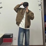 【136】工装夹克男装短款背后铆钉灯芯绒棒球领A079-J83-P65，男装夹克，电商A079