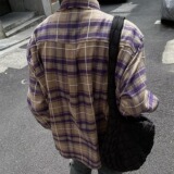 【001】长袖衬衫男士休闲宽松大码格子衬衣A079-C272-P49，男装衬衫，电商A079