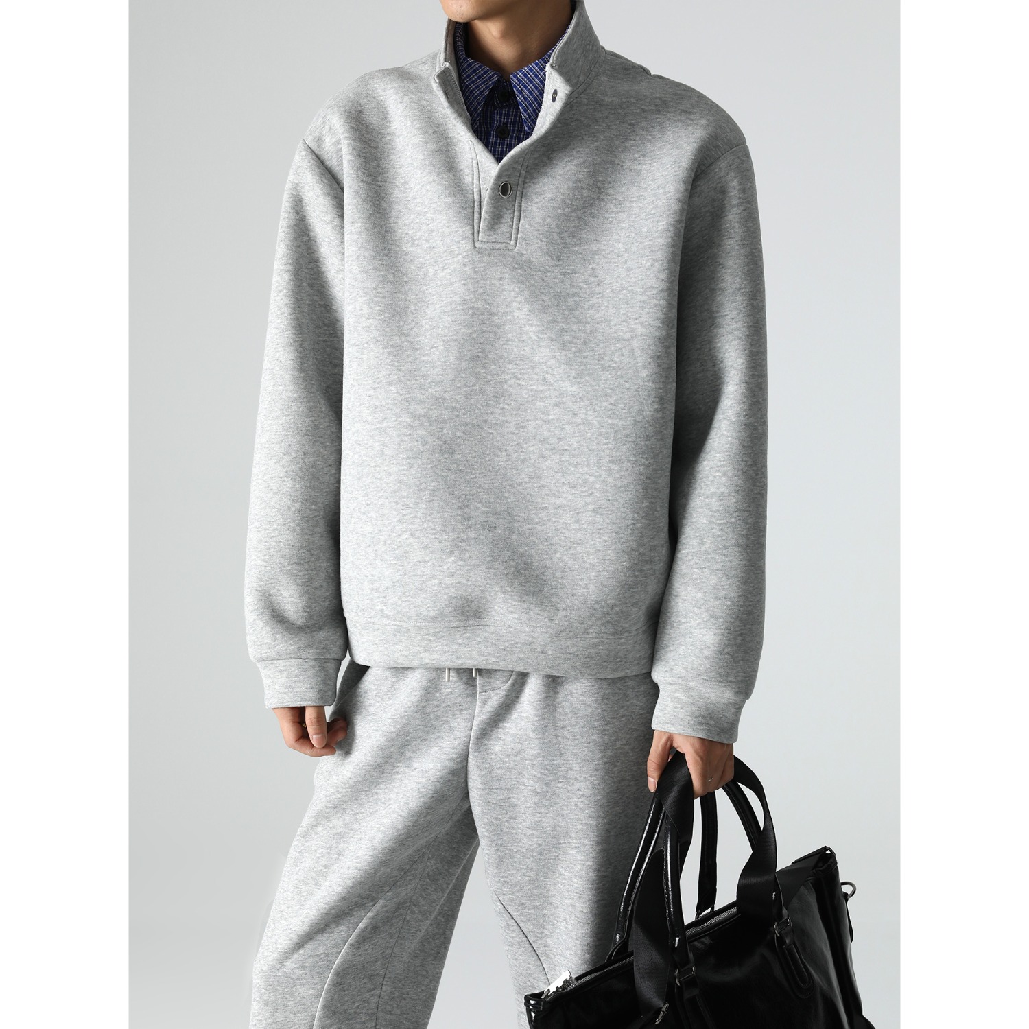 【190】2025休闲假两件灰色卫衣套装男女秋季A079-W37-P42，男装休闲套装，电商A079