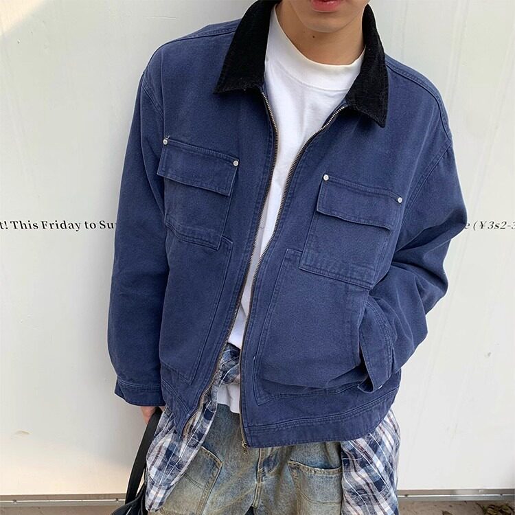 【网28】水洗撞色翻领机能飞行服夹克男A079-751-P73,男装夹克,电商A079